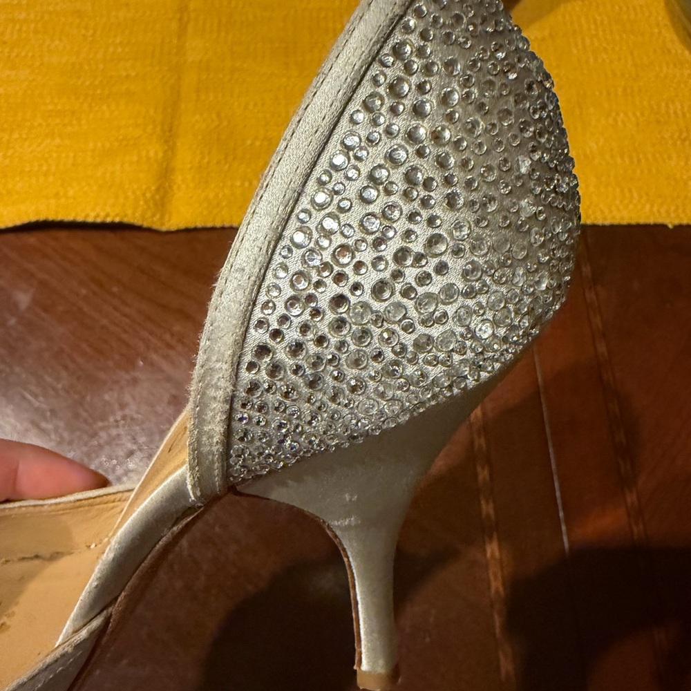 Valentino Garavani Sparkling Silver Rhinestone Heels
